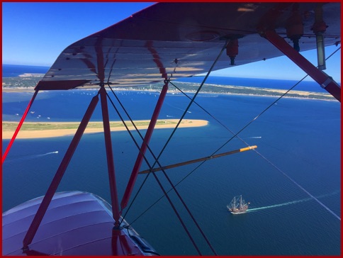 biplane over p-town